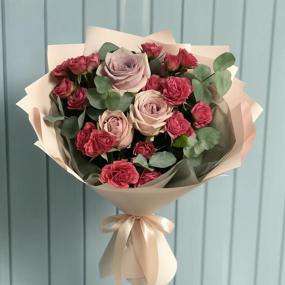 Букет цветов из: Гвоздики и Розы в Квиток