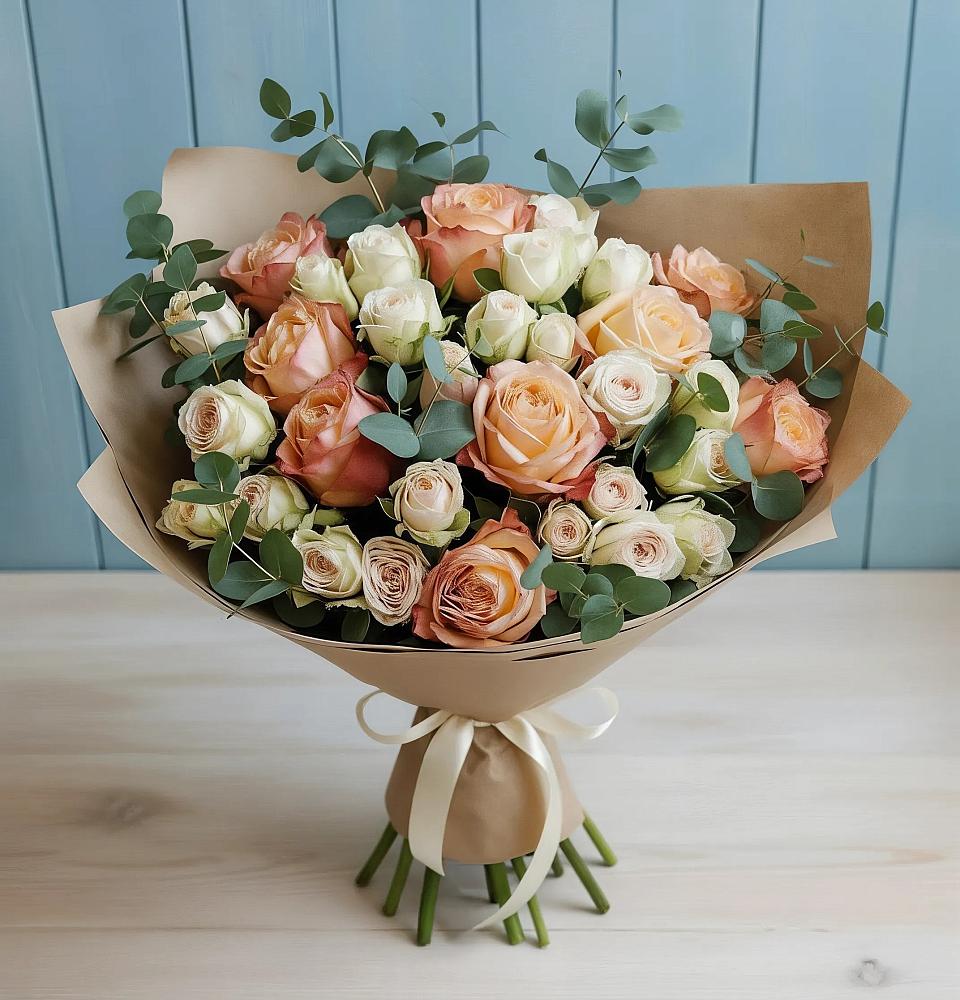 Букет цветов из: Альстромерии и Розы в Квиток