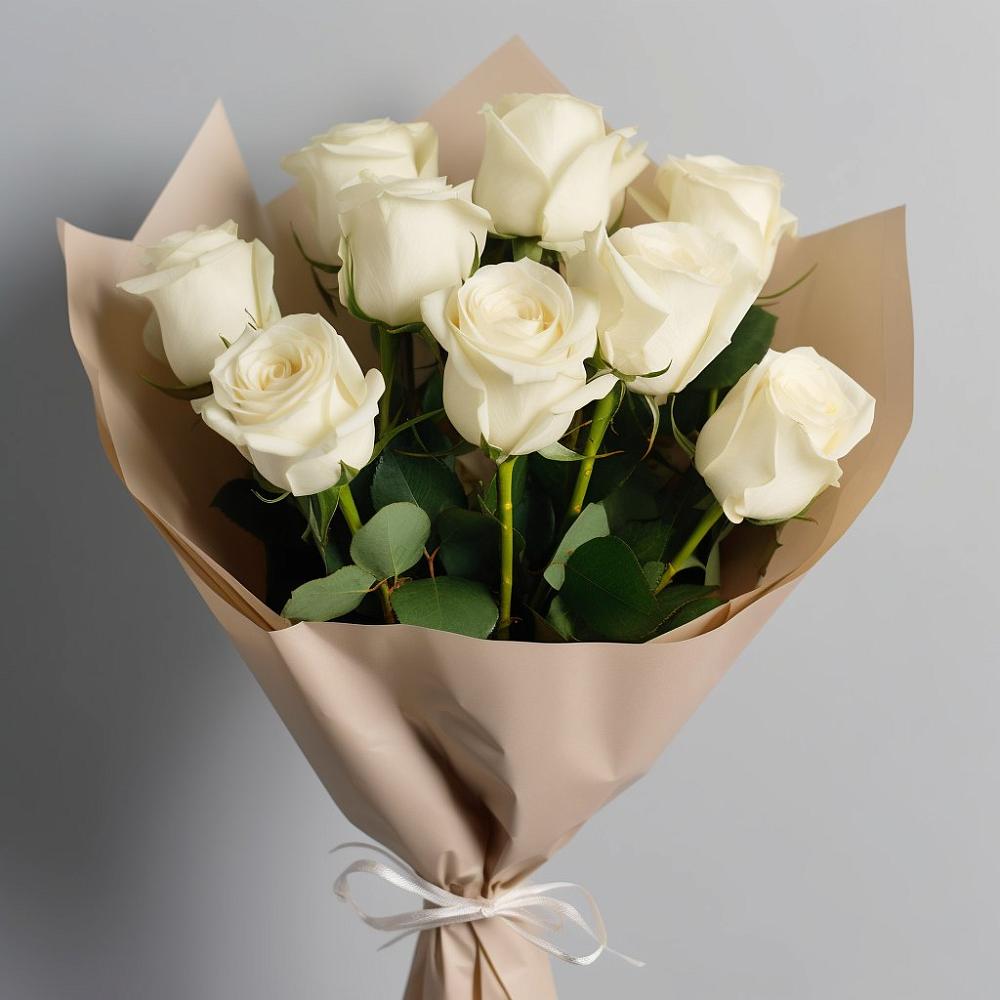 Букет 9 Белых роз Эдлесс Лав в Квиток