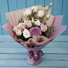 Букет цветов из:  Розы и Лизиантусы в Квиток