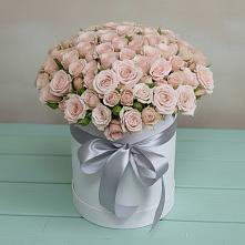 Цветочная композиция из Розы в шляпной коробке в Квиток