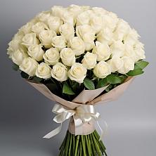 Букет 101 беля роза Белоснежка в Квиток