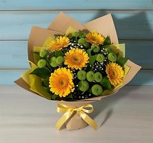 Букет цветов из:  Герберы и Хризантемы в Квиток