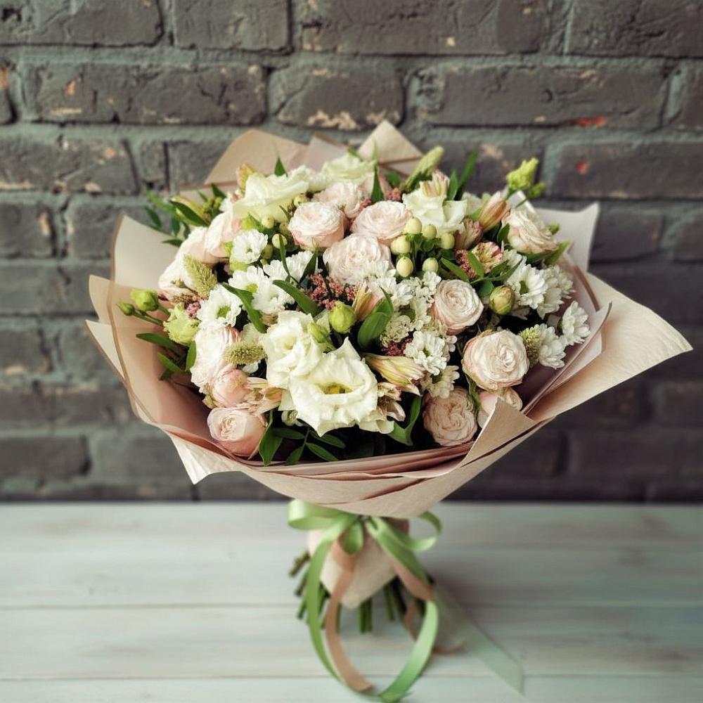 Букет цветов из: Альстромерии, Розы и Хризантемы в Квиток